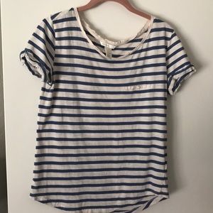 H&M women’s white/blue striped top